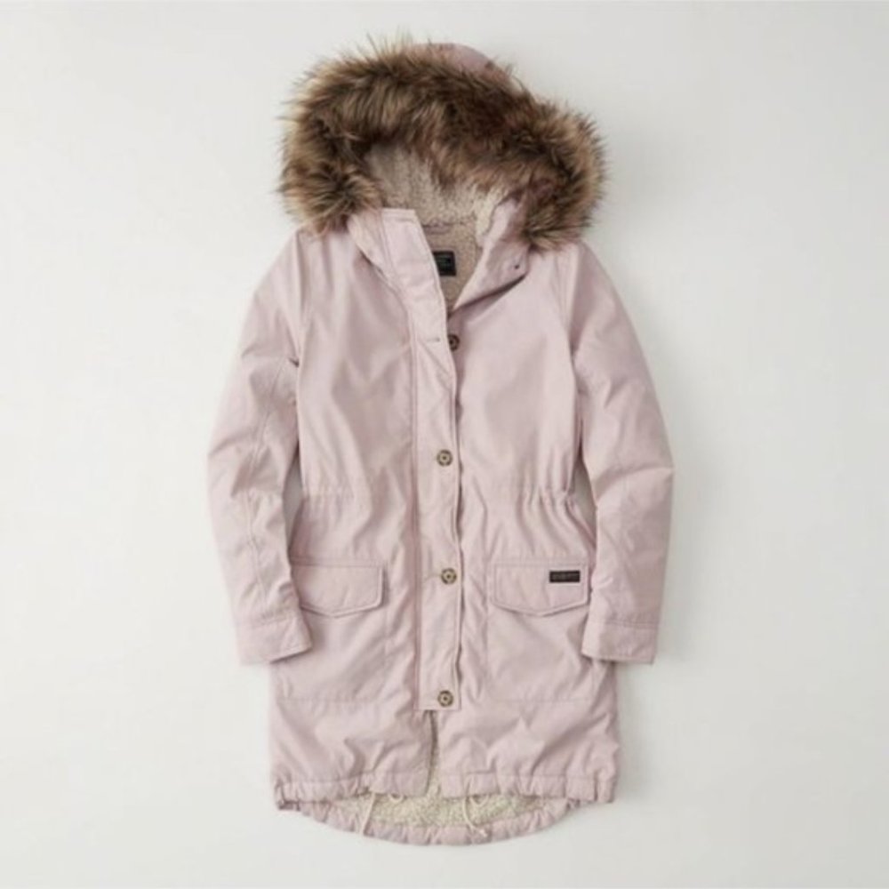 NWT Abercrombie and fitch light pink cream coat